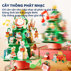 XẾP HÌNH CÂY THÔNG CHRISTMAS ROTATING MUSIC 3D PUZZLE - MIDEER