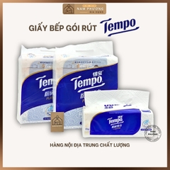 Giấy Bếp Cao Cấp Tempo Flash Gói Rút 66 Tờ Dày Dai Độ Thấm Nước Gấp 7 Lần K92