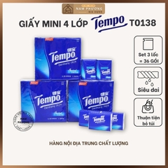 Combo 3 Lốc 12 Gói Khăn Giấy Mini Bỏ Túi Cao Cấp Tempo Cao Cấp Thương Hiệu Đức K33