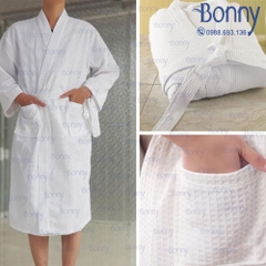 Áo choàng tắm trắng 100% cotton hàng A