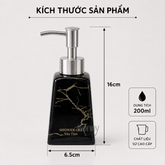 Bình dáng thang đen vân vàng kim 200ml