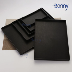 Khay nhựa vân gỗ đen Melamine