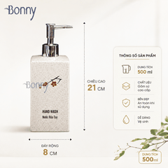 Bình dáng vuông hoa đào size đại 500ml