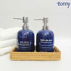 Bình trụ tròn béo men hỏa biến xanh đậm TT04-HBDAM 430ml