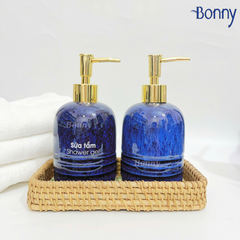 Bình trụ tròn béo men hỏa biến xanh đậm TT04-HBDAM 430ml