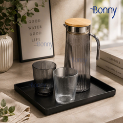 Khay nhựa vân gỗ đen Melamine