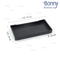 Khay nhựa vân gỗ đen Melamine
