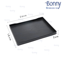 Khay nhựa vân gỗ đen Melamine