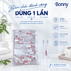 Bàn chải khách sạn dùng 1 lần túi nilon bịch 100 chiếc