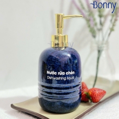 Bình trụ tròn béo men hỏa biến xanh đậm TT04-HBDAM 430ml