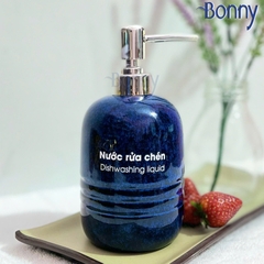 Bình trụ tròn béo men hỏa biến xanh đậm TT04-HBDAM 430ml
