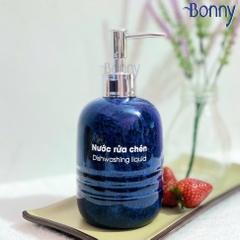 Bình trụ tròn béo men hỏa biến xanh đậm TT04-HBDAM 430ml