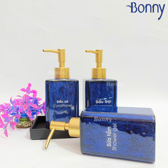 Bình chữ nhật men hỏa biến xanh đậm TT06-HBDAM 340ml