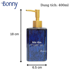 Bình chữ nhật men hỏa biến xanh đậm TT06-HBDAM 340ml
