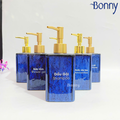 Bình chữ nhật men hỏa biến xanh đậm TT06-HBDAM 340ml