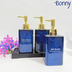 Bình chữ nhật men hỏa biến xanh đậm TT06-HBDAM 340ml