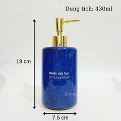 Bình trụ tròn men hỏa biến xanh đậm TT05-HBDAM 420ml