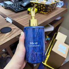 Bình trụ tròn men hỏa biến xanh đậm TT05-HBDAM 420ml