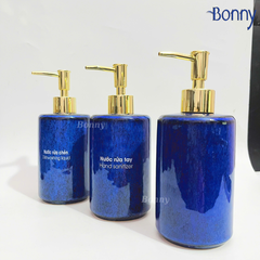 Bình trụ tròn men hỏa biến xanh đậm TT05-HBDAM 420ml