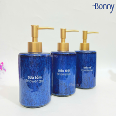 Bình trụ tròn men hỏa biến xanh đậm TT05-HBDAM 420ml