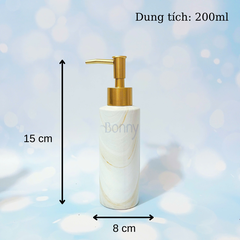 Bình dáng trụ vân đá trắng  TT18-VANDA 230ml