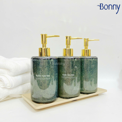 Bình trụ tròn men hỏa biến xanh đậm TT05-HBNHAT 420ml