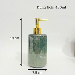 Bình trụ tròn men hỏa biến xanh đậm TT05-HBNHAT 420ml