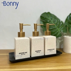 Bình dáng vuông cát trắng 300ml