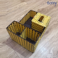 Khay giả mây đa năng đựng đũa muống, giấy ăn, gia vị