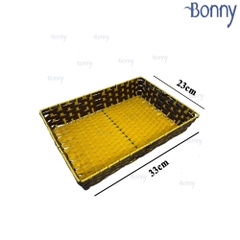 Khay nhựa chữ nhật giả mây