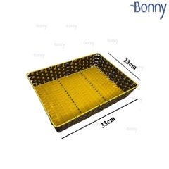 Khay nhựa chữ nhật giả mây