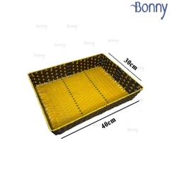 Khay nhựa chữ nhật giả mây