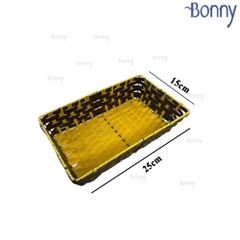Khay nhựa chữ nhật giả mây