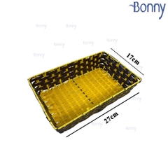 Khay nhựa chữ nhật giả mây