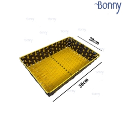 Khay nhựa chữ nhật giả mây