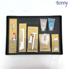 Bộ đồ dùng khách sạn Amelities túi giấy Kraft ruột nhựa bịch 100c