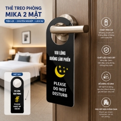 Thẻ treo phòng "Không làm phiền-Yêu cầu dọn phòng" chất liệu Mika
