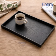 Khay nhựa vân gỗ đen Melamine