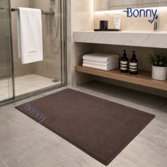 Thảm chân 100% cotton siêu thấm hút 45x65cm - Nâu