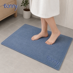 Thảm chân 100% cotton siêu thấm hút 45x65cm - GHI