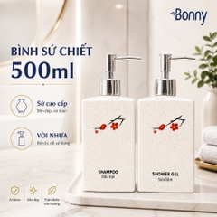 Bình dáng vuông hoa đào size đại 500ml