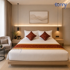 Tấm trải giường, vỏ gối trang trí giường - Xanh
