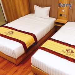 Tấm trải giường, vỏ gối trang trí giường - Vàng trần bông