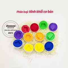 Đồ chơi tư duy Trứng màu sắc hình khối cho bé từ 1 tuổi