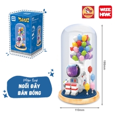 Bộ lắp ghép phi hành gia có hộp trang trí tặng thêm đèn nháy decor tặng đèn nháy