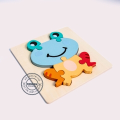Ghép hình puzzle 3D cho bé từ 2 tuổi level 1 miếng vuông LOẠI ĐẸP