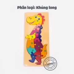 Ghép hình puzzle 3D cho bé từ 3 tuổi level 2 miếng chữ nhật LOẠI ĐẸP