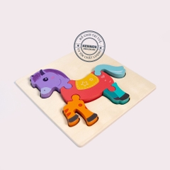 Ghép hình puzzle 3D cho bé từ 2 tuổi level 1 miếng vuông LOẠI ĐẸP