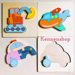 Ghép hình puzzle 3D cho bé từ 2 tuổi level 1 miếng vuông LOẠI ĐẸP