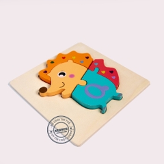 Ghép hình puzzle 3D cho bé từ 2 tuổi level 1 miếng vuông LOẠI ĐẸP